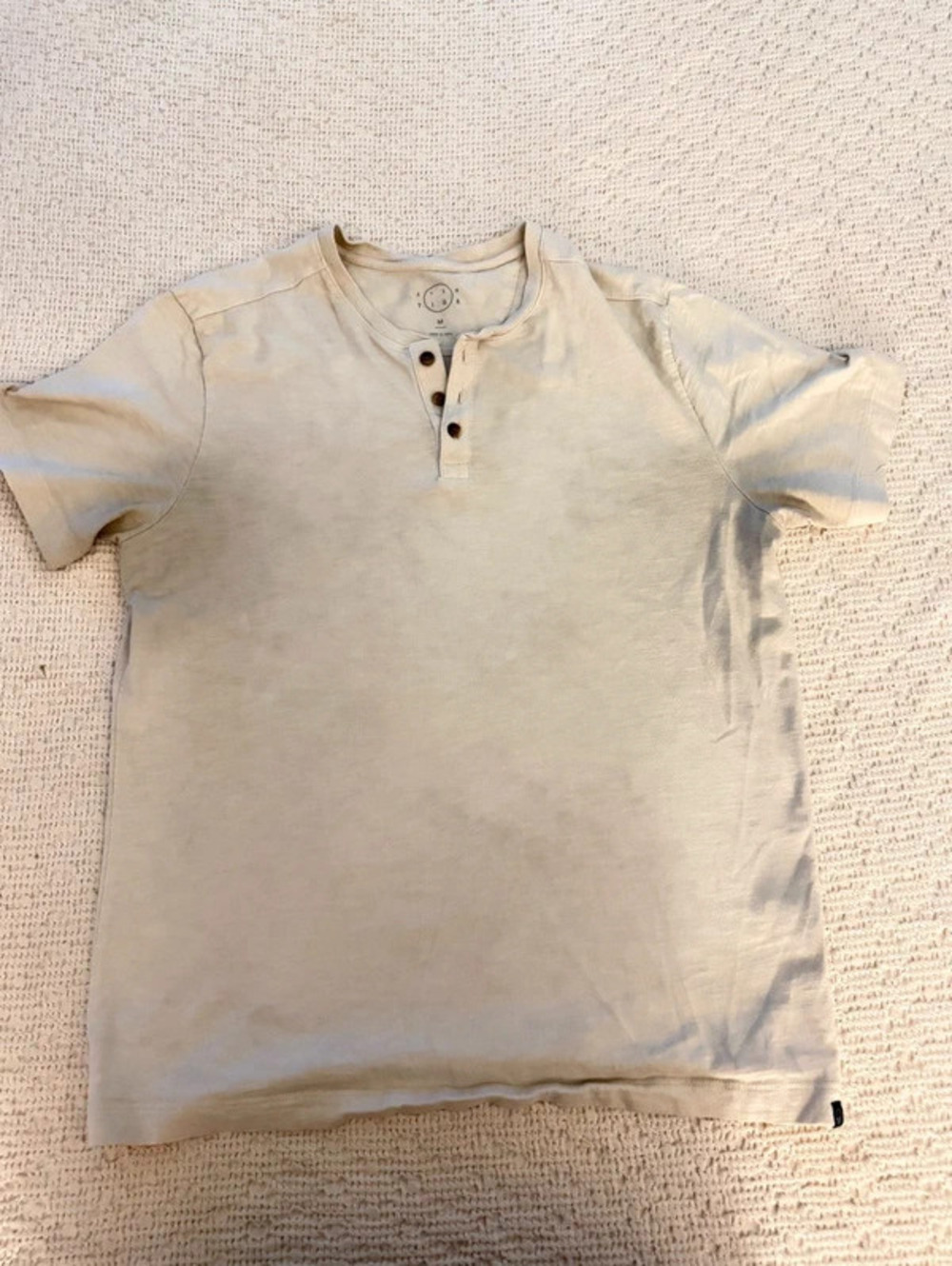 Cream Short Sleeve Henley